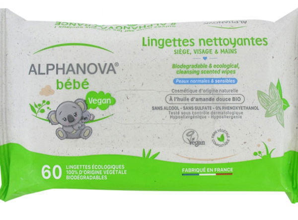 Alphanova Bebé Toallitas Naturales 60 uds