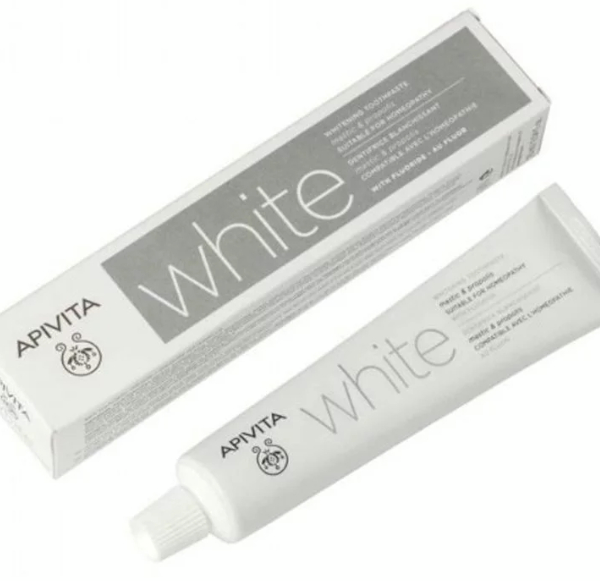 Apivita Crema Dental White con Mastica y Propóleo con Fluor 75 ml