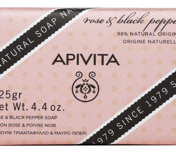 Apivita Jabón Natural con Rosa y Pimienta Negra 125 gr