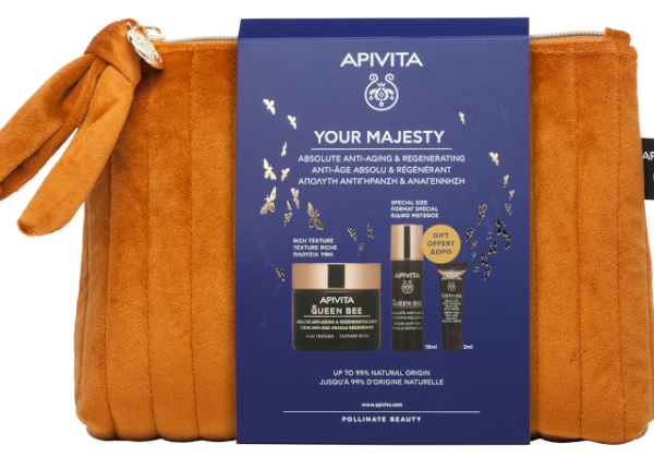 Apivita Queen Bee Crema Rica 50 ml + Sérum 10 ml + Contorno Ojos 2 ml