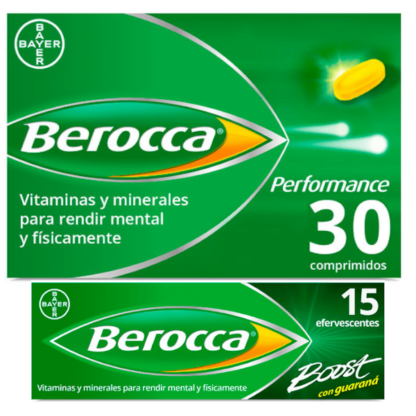 Berocca Performance  Vitaminas y Rendimiento Sabor Naranja 30 Comprimidos Efervescentes + Berocca Boost 15 Comprimidos FORMATO AHORRO