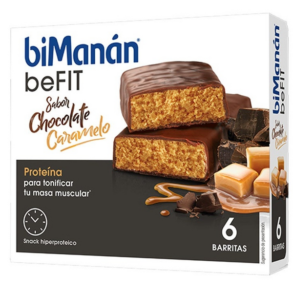 BiManán BeFit Barritas Chocolate y Caramelo 6 Uds