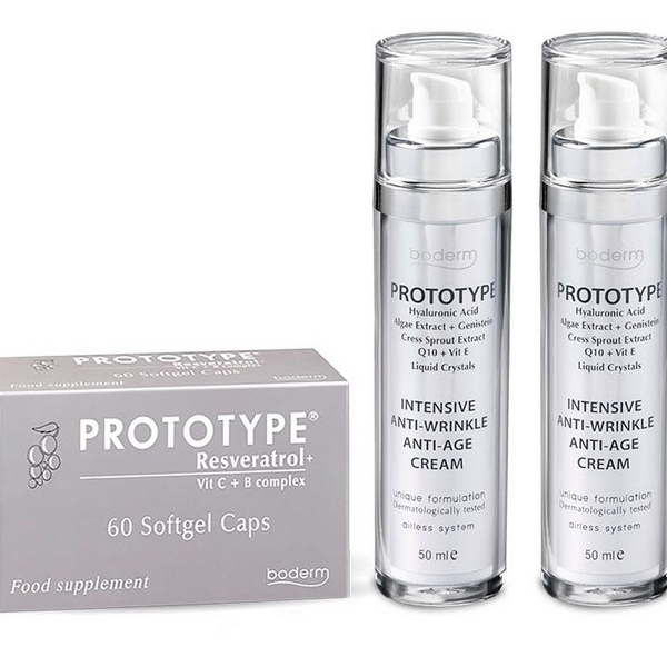 Boderm Pack Belleza Prototype Crema Antiarrugas 2 x 50 ml  + Prototype 60 Cápsulas