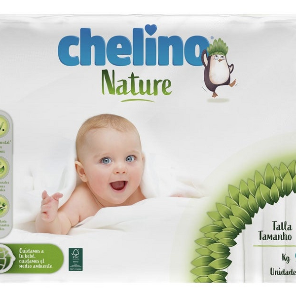 Chelino Nature Pañales Talla 4 9-15Kg 34 Uds
