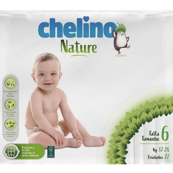 Chelino Nature Pañales Talla 6 17-28Kg 27 Uds