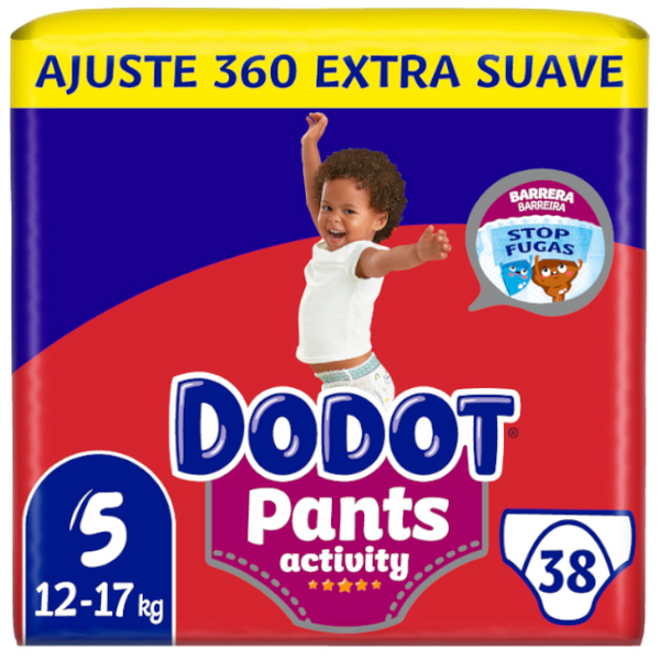 Dodot Pants Pañales Braguita Activity Extra-Jumbo Pack T5 (12-17 Kg) 38 uds