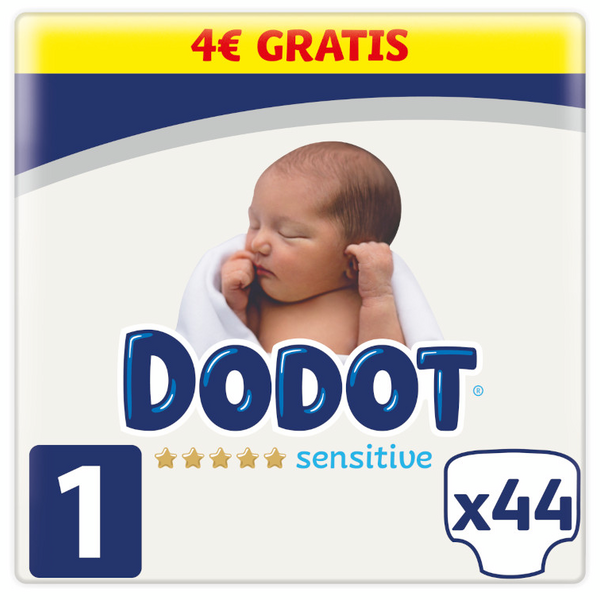 Dodot Pañales Sensitive T1 (2-5 Kg) 44 uds