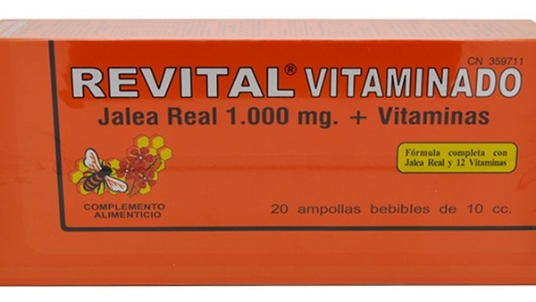 Revital Jalea Real Vitaminado 1000 mg + Vitaminas 20 Ampollas