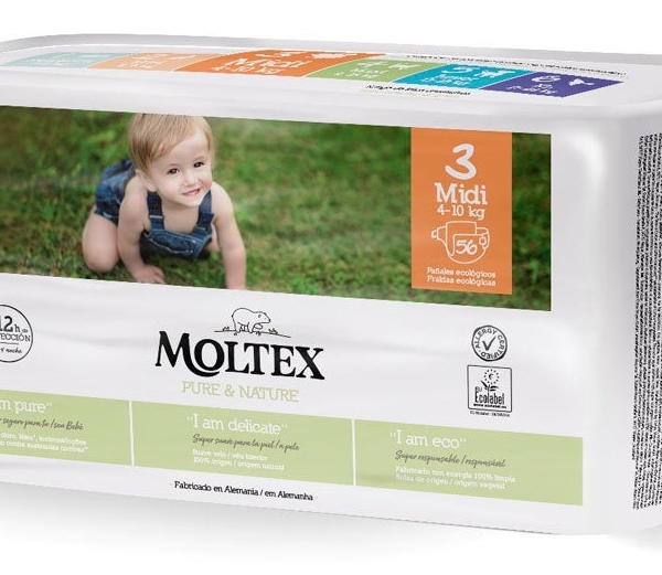 Moltex Pure&Nature Pañales Talla 3 Midi 4-10Kg 56 uds