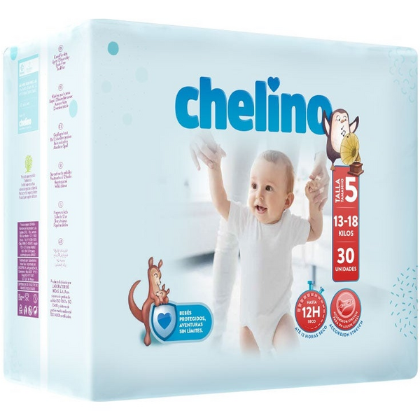Chelino Pañales Talla 5 13-18 KG 30 uds