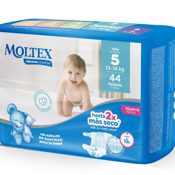 Moltex Pañales Premium Comfort Talla 5 13-18Kg 44 uds