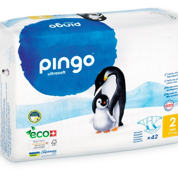 Pingo Pañales Ecológicos Mini T2 (3-6 kg) 42 uds