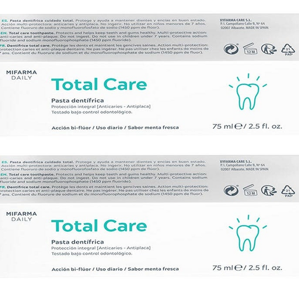 Mifarma Daily Pasta de Dientes Cuidado Total 2 x 75ml