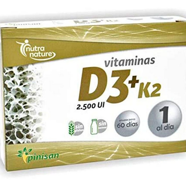 Pinisan Nutra Nature Vitaminas D3 + K2 60 Cápsulas