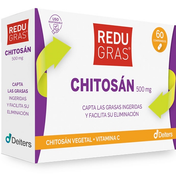 ReduGras Chitosán Vegetal 500mg y Vitamina C 60 Comprimidos