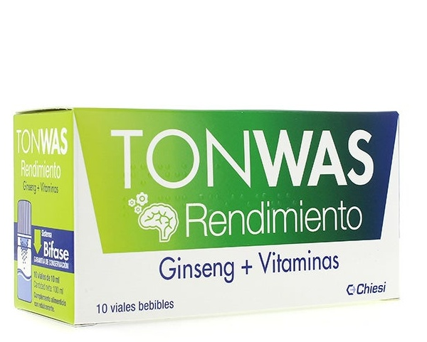 Chiesi Tonwas Rendimiento Ginseng + Vitaminas 10 viales