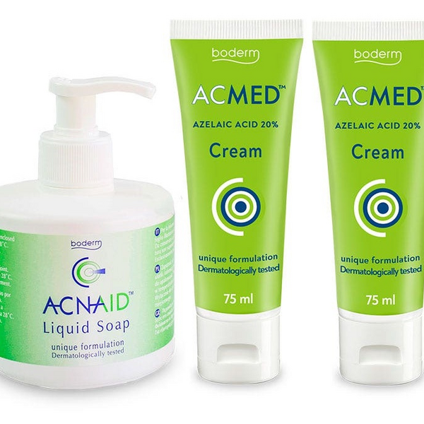 Boderm Acné Moderado Crema Acmed 75 ml 2 Uds + Jabón Líquido 300 ml