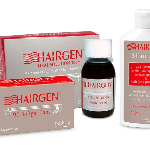 Boderm Hairgen Pack Caída Severa Champú 200ml + Solución Oral + 90 Cápsulas