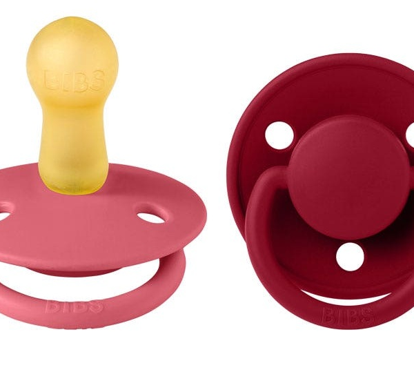 Bibs Chupetes De Lux Coral/Ruby 0-6m 2 uds