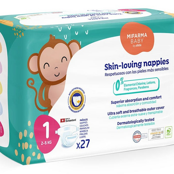 Mifarma Baby Pañales Recién Nacido T1 (2-5 kg) 27 uds